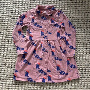 Collared Long Sleeve Shirtdress, Pigeon